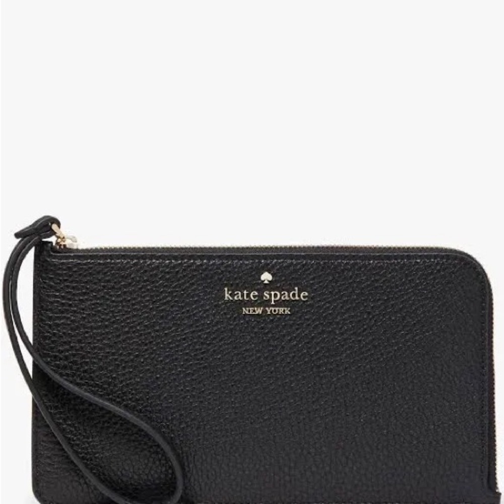 Kate Spade Black Leather Convertible Wristlets: Wristlet or Shoulder Bag